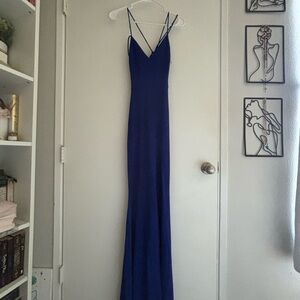 Windsor Blue Spaghetti Strap Sheath Maxi Dress